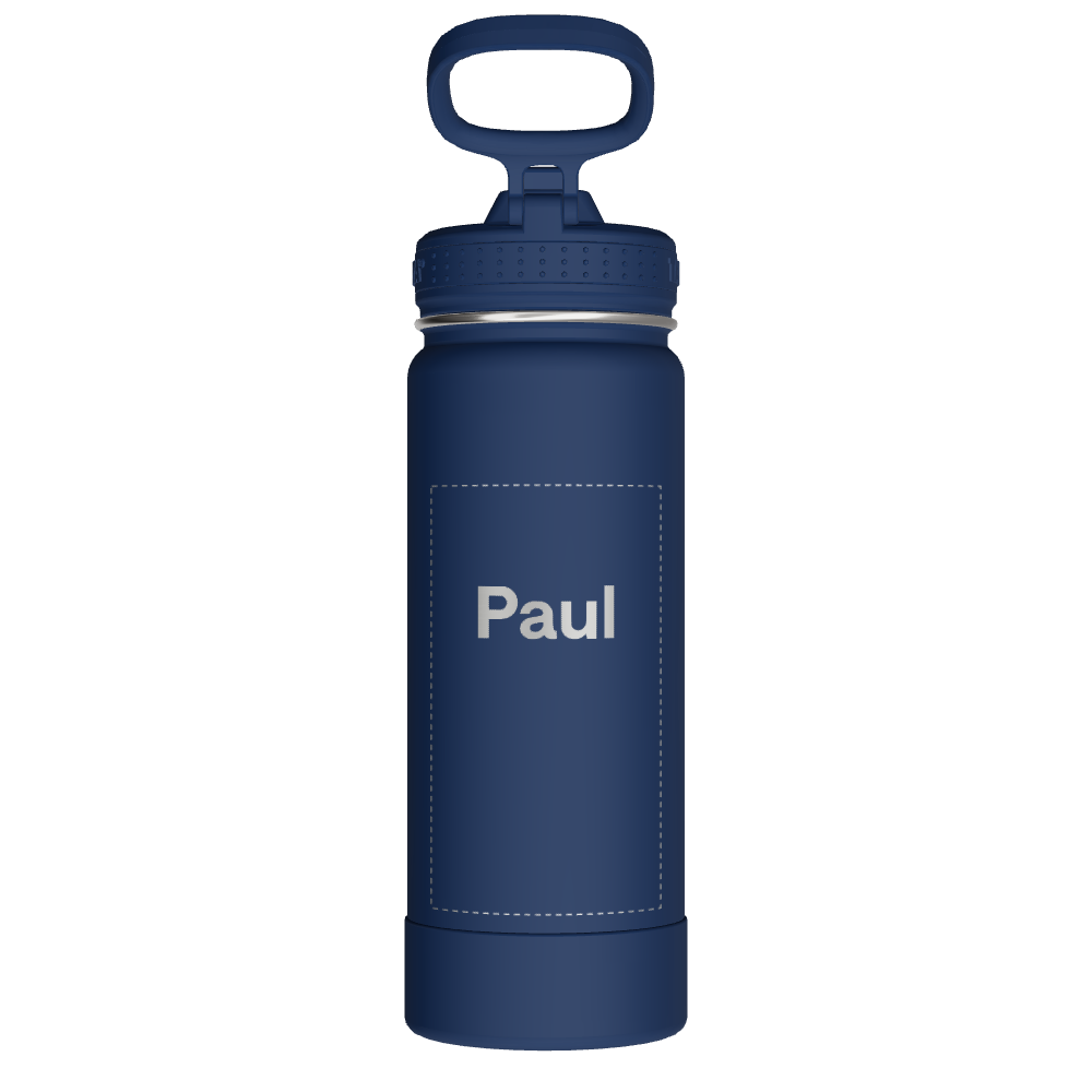 Actives Water Bottle With Straw Lid - customized - Image 2
