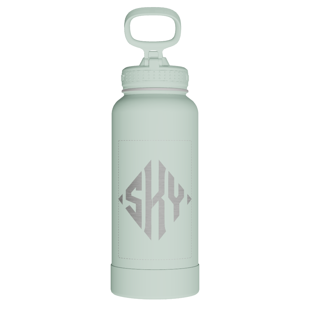 Actives Water Bottle With Straw Lid - customized - Image 2