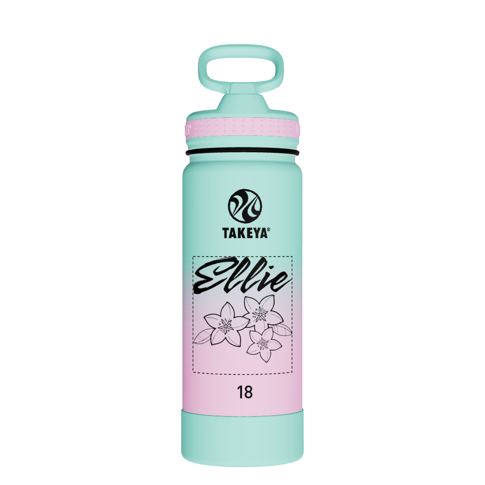 Actives Water Bottle With Straw Lid - customized