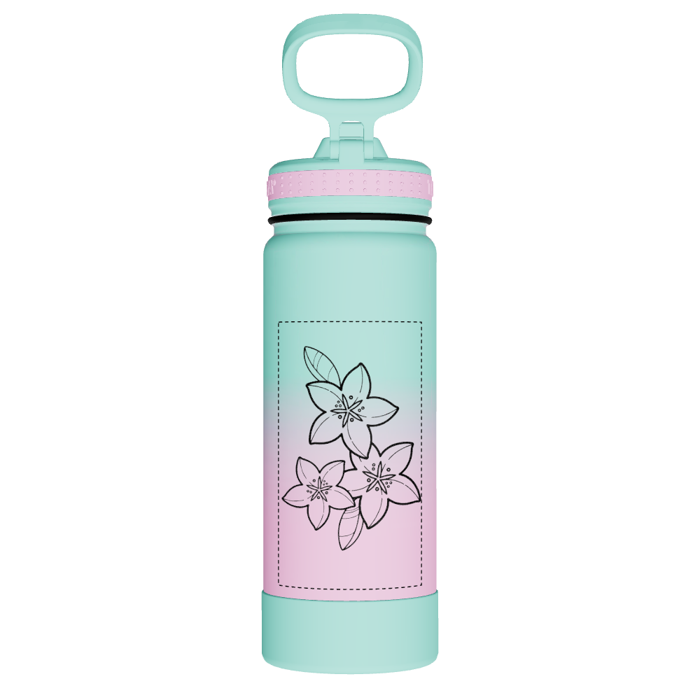 Actives Water Bottle With Straw Lid - customized - Image 2