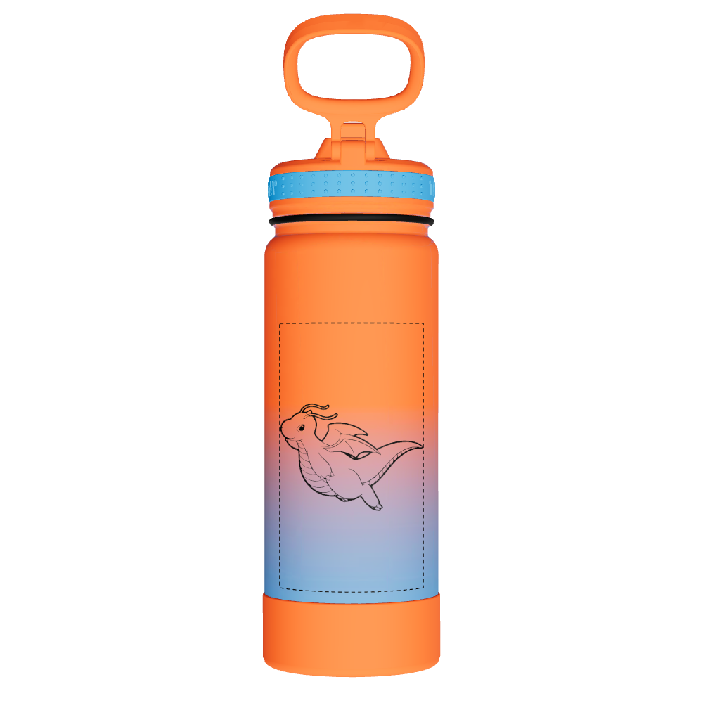 Actives Water Bottle With Straw Lid - customized - Image 2