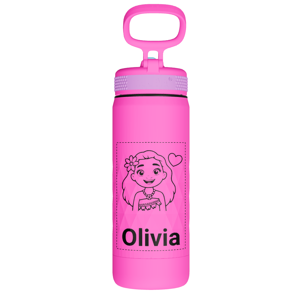 Kids Sport Water Bottle With Straw Lid - customized - Image 2
