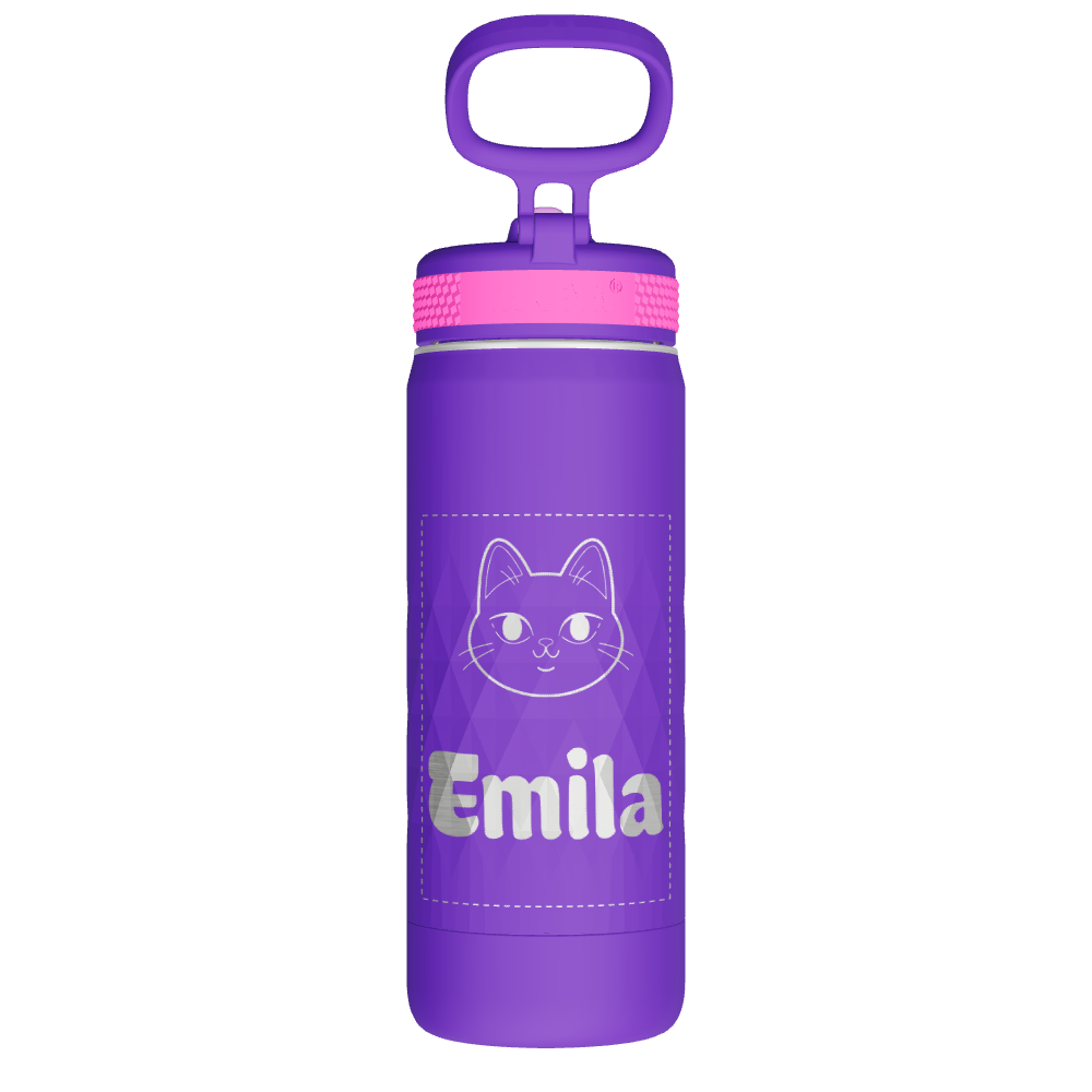 Kids Sport Water Bottle With Straw Lid - customized