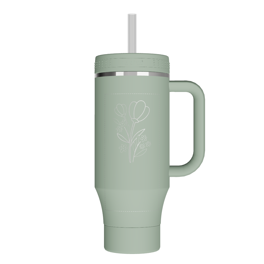 Straw Tumbler With Handle - customized - Image 2